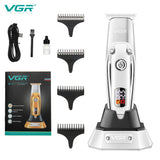 VGR V277 Electric Hair Clipper Rechargeable Portable Home Appliance Personal Care Barber Trimmer For Men LCD USB Salon VGR 277