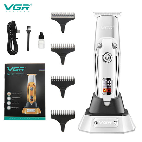 VGR V277 Electric Hair Clipper Rechargeable Portable Home Appliance Personal Care Barber Trimmer For Men LCD USB Salon VGR 277