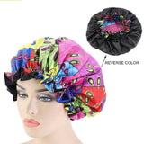 Women's Satin African Pattern Sleeping Hat Elastic Band Night Sleep Cap Hair Care Bonnet Nightcap for Women Cap Bonnet