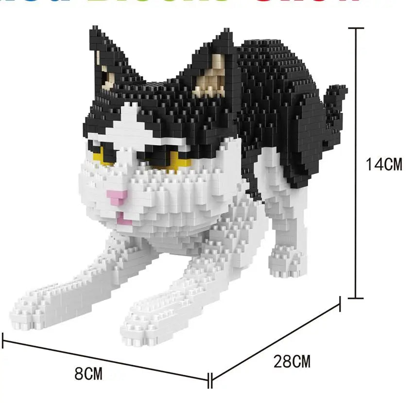 Balody Cat Block Animal World Persian Cat Tabby Kitten Pet 3D DIY Mini Diamond Blocks Bricks Building Toy for Children Gift