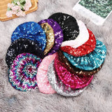 Women's Fashion Fun Sparkle Sequins Shimmer Stretch Beret Beanie Hat