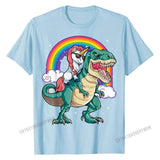 Unicorn Riding T rex Shirt Dinosaur Boys Girls Kids Gift Men T-Shirt Special Men T Shirts Summer Tees Cotton Design