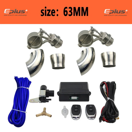 EPLUS Car Exhaust Pipe Control Valve Sets Vacuum Controller Device Remote Kit Controller Switch Universal 51 63 76MM