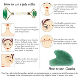 Natural Green Jade Roller Gua Sha Set Facial Body Massager Roller Jade Stone Massage Set Face Lifting Beauty Skin Care Tools