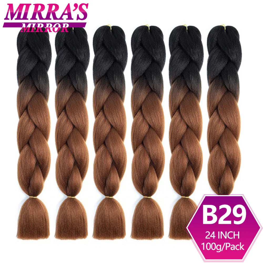 6 Bundles Jumbo Braiding Hair Extensions 24 Inch Synthetic Hair Braids for DIY Box Twist Crochet Hair Wholesale Drop Shipping