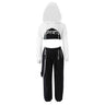 Kids Girls Jazz Hip Hop Dance Costume Street Dancewear Hooded Sweatshirt Crop Top and Jogger Pants Set Performance Outfits