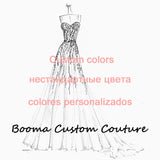 Booma Pink Elegant Mermaid Evening Dresses Long Sleeves Pleated Prom Gowns for Women Boning Long Formal Occasion Dresses