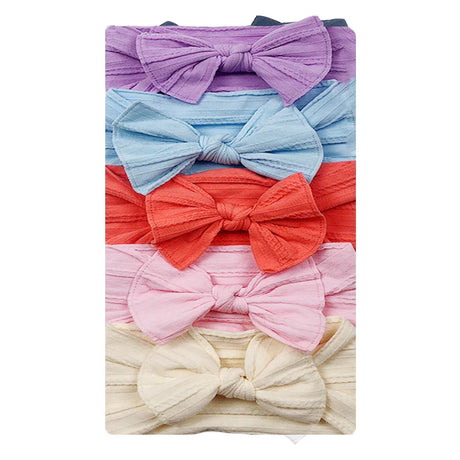 5pcs/Set Bowknot Elastic Hairband Baby Princess Christmas Day Gifts For Children Kids Toddler Girls Hair Accessories Headwear