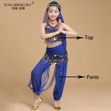 Kids Belly Dance Costumes Set Oriental Dance Costumes Girl Egypt Bollywood Indian Belly Dancing Clothing India 6 Color Dance Set