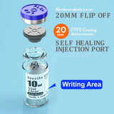 Ks-Tek Sterile Empty Vials with Self Healing Injection Port,with Flip Off Aluminum Cap,Sterile Package