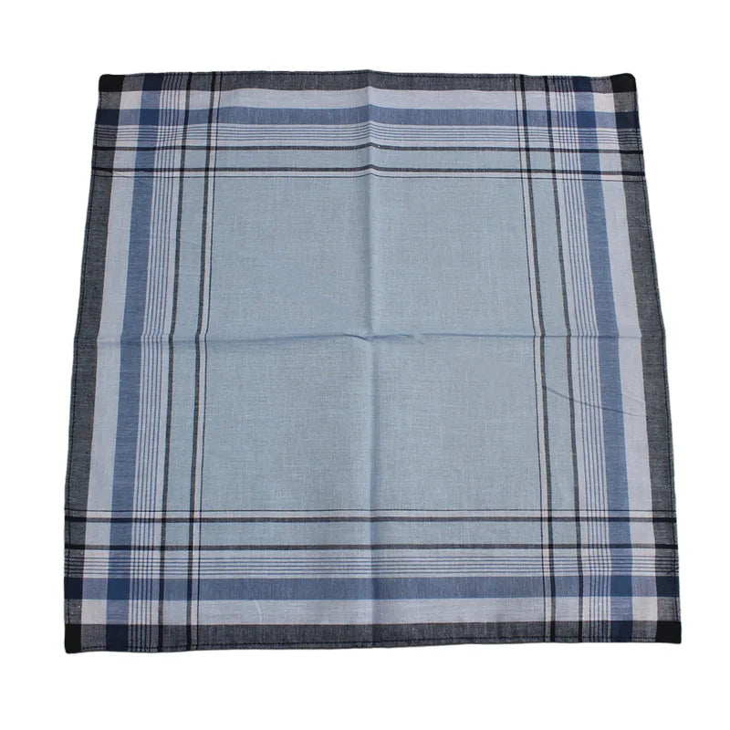 10Pcs Square Plaid Stripe Pocket for Wedding Party Restaurant Women's Handkerchief Hand Towel Cotton Handkerchiefs for Men