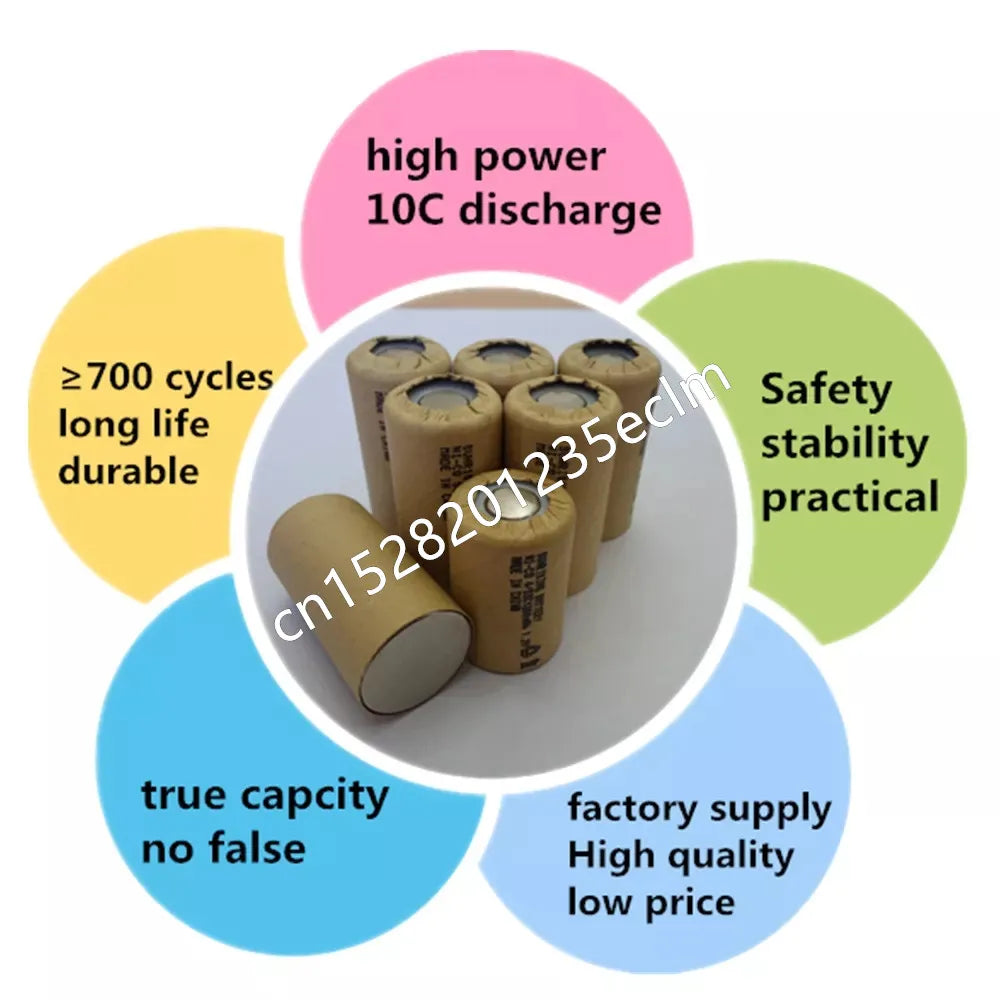 Ni-CD SC batteries 2000mAh high power Sub C 10C 1.2V rechargeable battery for power tools electric drill screwdriver