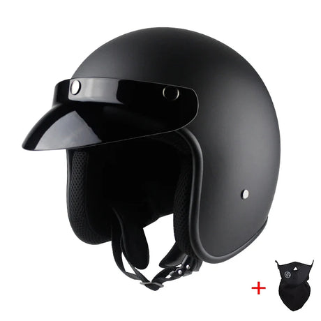 2020 New PU Leather retro Helmets 3/4 Motorcycle Chopper Bike helmet open face vintage motorcycle helmet