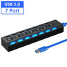 USB Hub 3.0 USB 3 0 Hub Multi USB Splitter 3 Hab Use Power Adapter Multiple Expander 2.0 Hub With Switch For Laptop Accessoriess