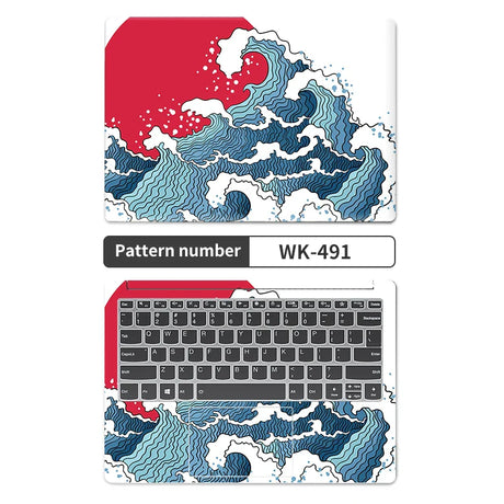 Universal Sea Wave Laptop Cover Sticker Skins Notebook Stickers 2pcs Decal 12"/13"/14"/15"/17"for Macbook /Lenovo/Asus/Hp/Acer