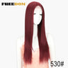 FREEDOM Synthetic Lace Front Wig For Black Women Long Straight Middle Part Wig High Temperature Red Blonde Ginger Cosplay Wigs