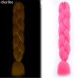 24 Inches 100g Glowing Synthetic Jumbo Braids Fluorescent Green Shinning Hair In The Darkness Crochet Braiding Hair Extensions