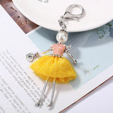 YLWHJJ brand Doll Handmade Cute charm keychain for Women Car Pendant Girls fashion Jewelry Bag key chains Accessories key ring