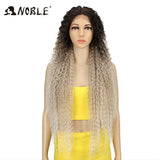 Noble Synthetic Lace Front Wig 38 Inch Long Curly Wig For Women Cosplay Feminino Lace Front Ombre Blonde Wig Heat Resistant Wigs