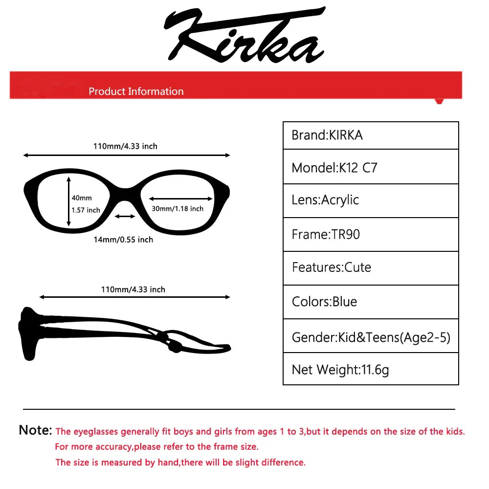 Kirka Kid Glasses Children Kids Eyeglasses Frame Brand Design Kids Cute baby Student Safe Healthy Optical Spectacles Frames TR90