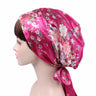 New Women Silk Satin Night Sleeping Cap Head Wrap Bowknot Turban Pre Tied Fitted Bandana Chemo Cap Nightcap Hair Loss Patients