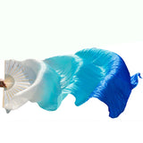 1pair/1pc Real Silk Belly Dance Veil Fans Bamboo Handmade Dyed Performance Long Fan Belly Dancing 100% Real Silk Fans