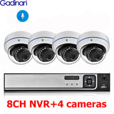 Gadinan HD 4K 8MP Poe Camera Security System 8CH 4CH CCTV NVR Kit Video Surveillance System  Night Vision Set Outdoor Waterproof