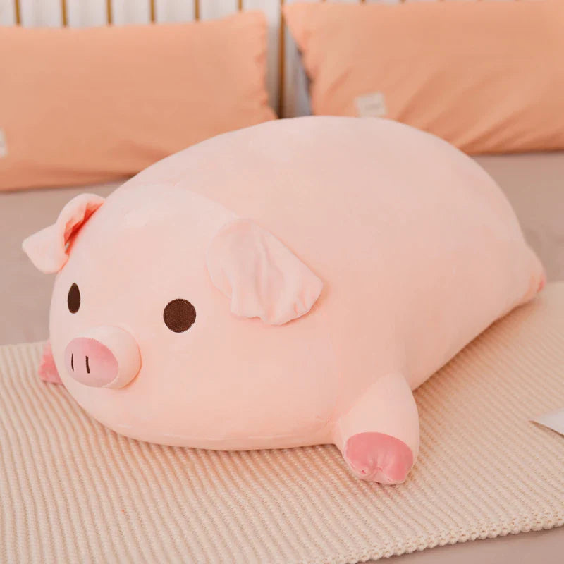 40/50/60/80cm Squish Pig Stuffed Doll Lying Plush Piggy Toy Animal Soft Plushie Pillow Cushion Kids Baby Comforting Gift