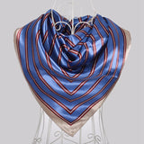 Spring And Autumn Female Satin Scarf,Big Square Scarves Hijabs Printed,Women Scarf,Purple Polyester Silk Scarf Shawl 90*90cm