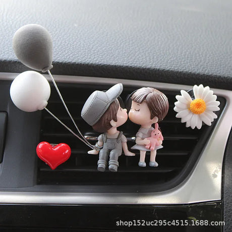 Car Air outlet clip Decoration Cute Cartoon Couples Action Figure Balloon Ornament Auto Interior Dashboard Accessories Girl Gift