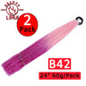 24Inch Synthetic Pontail Tail Hair Ombre Braiding Hair Jumbo Braid Same Color Crochet Hook Braids Hair Extension 2Packs