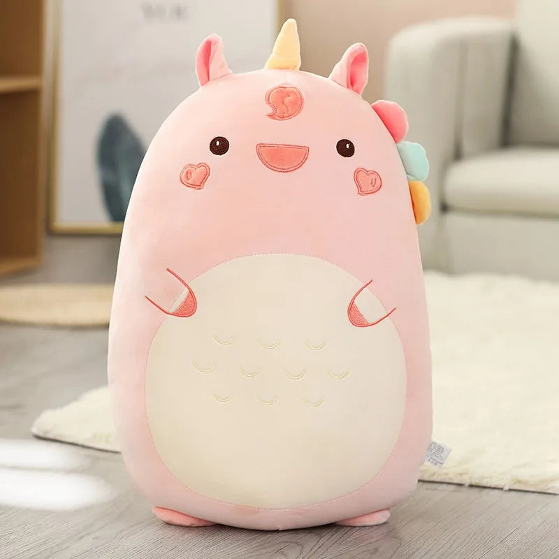 Squish Pillow Plush Toy Animal Kawaii Unicorn Dinosaur Lion Soft Big Pillow Buddy Stuffed Cushion Valentine's Gift For Kids Girl