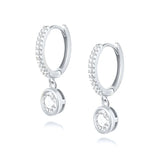 ROXI Ins Lock Star Cross Geometry Hoop Earrings for Women 925 Sterling Silver Crystal Earing Metal Huggie Earrings Jewelry Aros