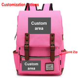 Customized Print DIY Your Like Photo or Logo Boy Girl Student School Bag Teenagers Schoolbags Canvas Women Bagpack Men Backpack