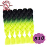 Synthetic Ombre Hair Jumbo Crochet Braiding Hair For Women Blonde Golden Green Brown Colorful Hair 6packs 24Inch 100G Wholesale