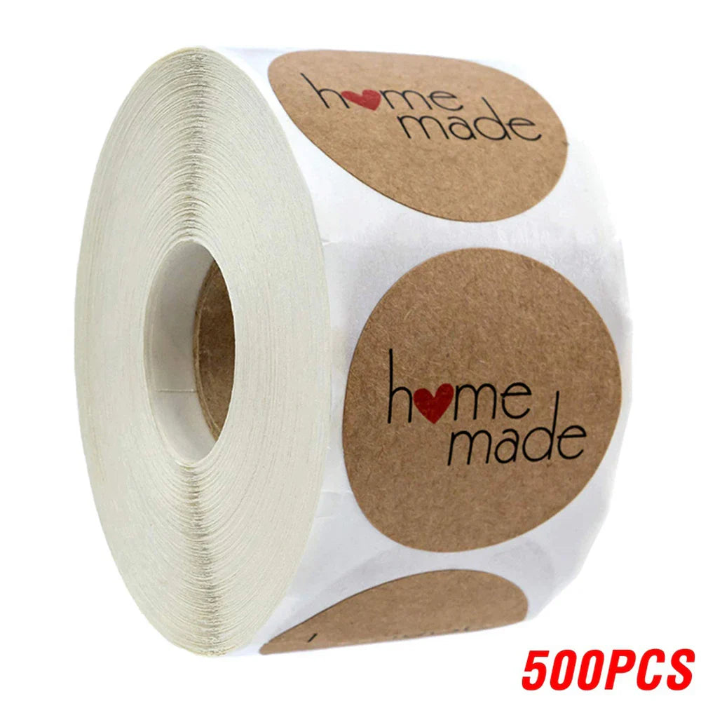 100-500pcs Vintage Kraft Paper Stickers Scrapbook Gift Stationery Label Stickers Handmade With Love Thank You For The Stickers