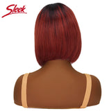 Sleek Short Bob Wigs With Bang Brazilian Straight Hair Wigs For Women Brown P4/30# Glueless Machine Made Cheap Human Hair Wigs