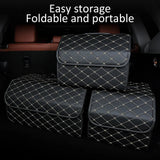 Car Storage Bag PU Leather Trunk Organizer Box Storage Bag Folding Folding Car Trunk Stowing Tidying For Car SUV