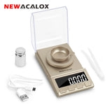 NEWACALOX 0.001g Precision Digital Jewelry Scale 50g/100g/200g USB Powered Electronic Weighing Scale LCD Mini Lab Balance 0.001g