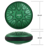 LEKATO 6'' Tongue Drum 11 Notes D Tune Handpan Percussion Musical Instrument Accessories Drum Pad Tank Sticks Carrying Bag