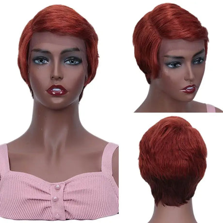 Rebecca Short Bob Wig Pixie Cut Wig Straight Human Hair Wigs T Part Transparent Lace Wig For Women Preplucked Hairline Wig