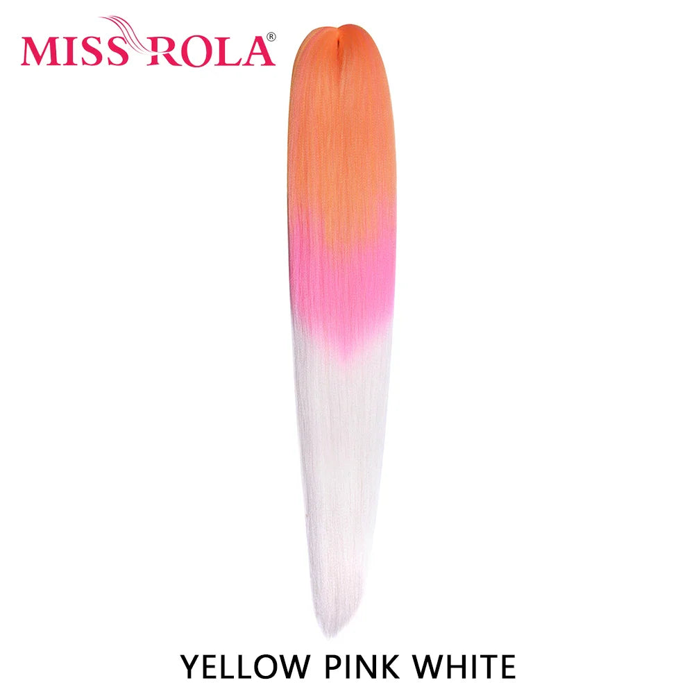 MISS ROLA Synthetic Kanekalon Hair Jumbo Braids 24 Inches100g Yaki Straight Hair Extension Pre Stretched Blonde Pink Wholesale