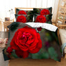 Red Rose Bedding Set Quilt Duvet Cover Comforter Pillow Case 3D HD Double Full King Queen Twin Single 3PCS 2PCS Bedroom Flower