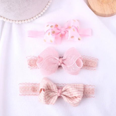 3pcs/lot Newborn Headwear Baby Girl Flower Headbands Lace Hair Bands Party Headband Turban Infant Newborn Hair Accessories