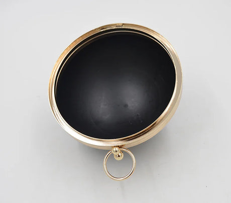 14 cm or 18 cm round shape metal box clutches with black plastic surface diy handbag accessories metal bag frames evening bags