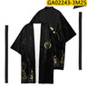 Men's Japanese Long Kimono Cardigan Men's Samurai Costume Kimono Fireworks Pattern Kimono Shirt Yukata Outer Cover