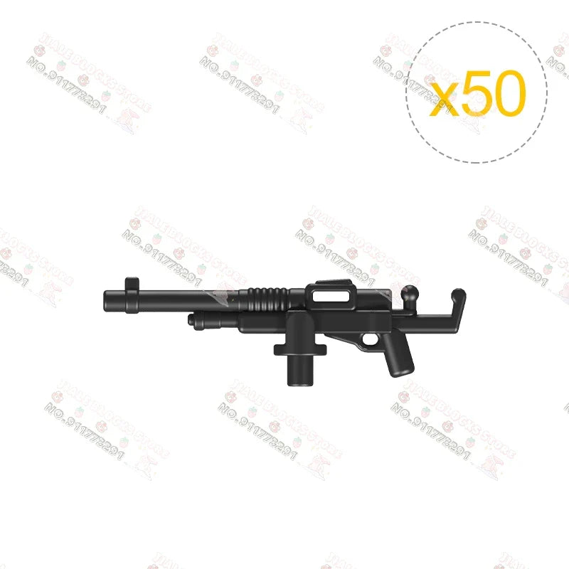 50PCS/LOT Weapon Model Gun Pack Star W Movie Series Blaster Guns Military Accessories DIY Building Blocks Toys For Children Gift