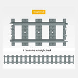 MOC City Train Track Straight Curve Soft Track Set Building Block Railway Electric Train Accessories Toys For Boys