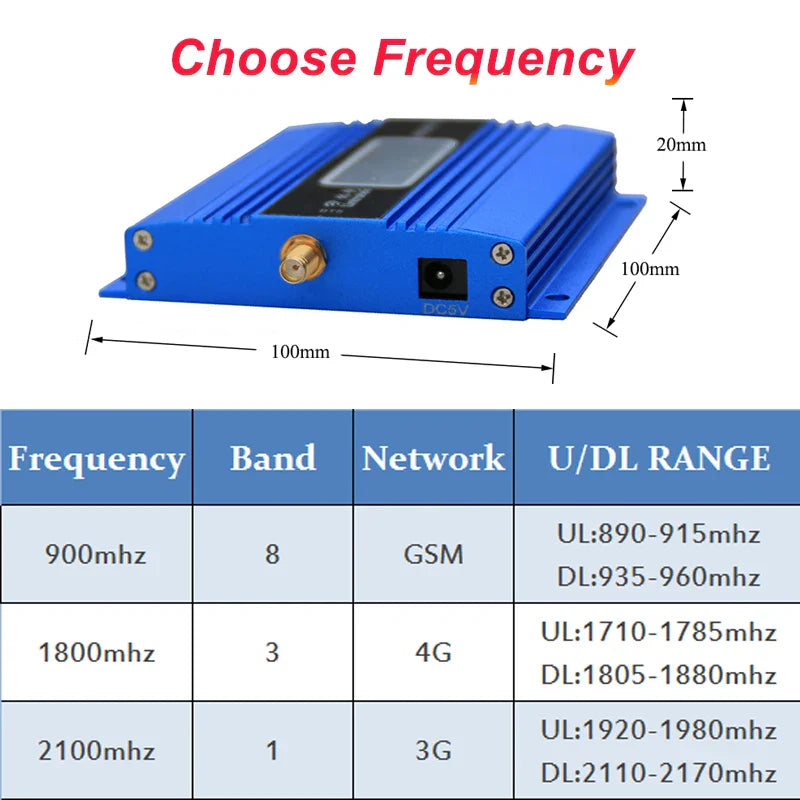 Cellular Amplifier GSM 2G 900 3G UMTS 2100 4G LTE 1800MHZ DCS Signal Booster Cell Mobile Phone  + Antenna + 10m Cable Repeater