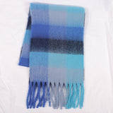 Luxury Brand Women Plaid Scarf Winter Warm Pashmina Shawls Cashmere Thick Wrap Lady Tassel Scarves Rainbow Hairy Bufanda